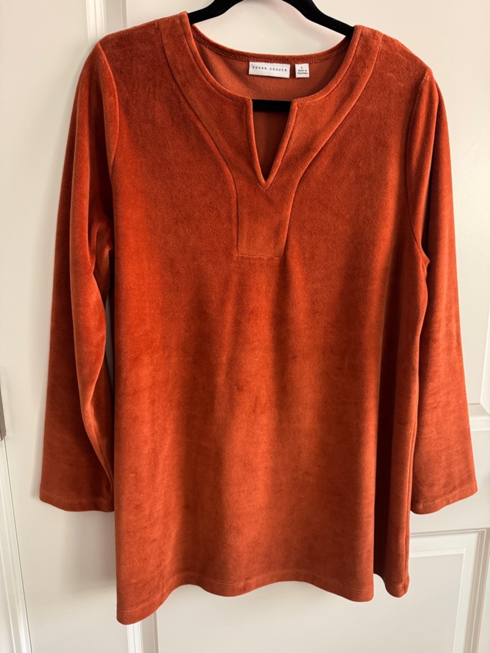 Susan Graver Rust Velvet Like Tunic.